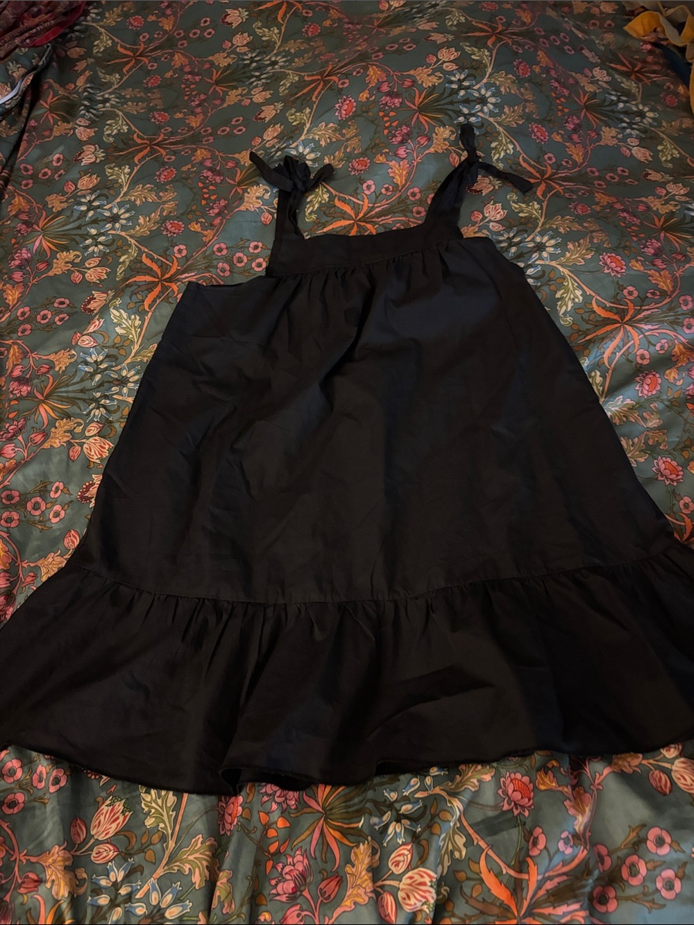SHEIN Black Tie-Shoulder Mini Dress